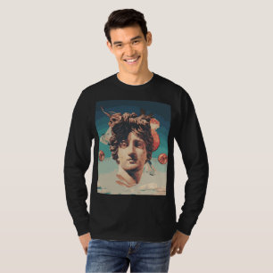 Vaporwave ästhetische Statue-Mann-langes T-Shirt