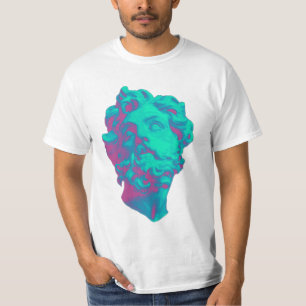 Vaporwave ästhetischer Störschub-Statue-Mann-T - T-Shirt