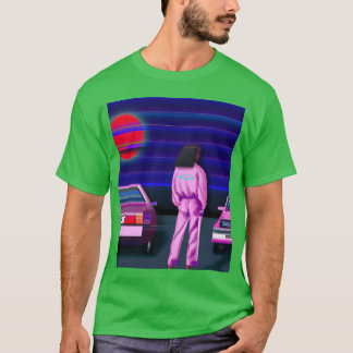 Vaporwave-Auto-Synthwave-Mädchen Freunde Freund Ju T-Shirt