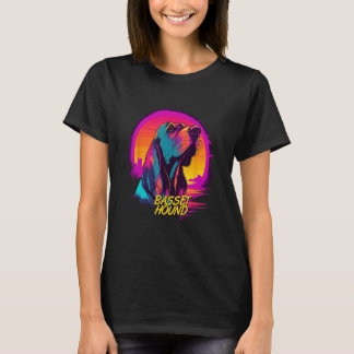 Vaporwave Basset Hound Retro Futuristischer Basset T-Shirt