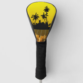 Vaporwave Bright Yellow Tropical Golf Head Cover Headcover