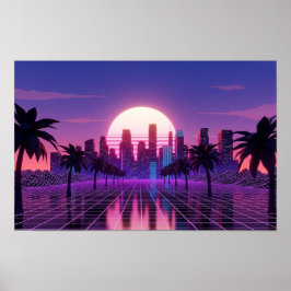 Vaporwave Cityscape Poster
