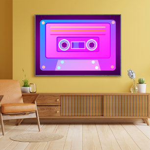 Vaporwave Dunkelviolett Y2k 90er Audio-Kassette Poster