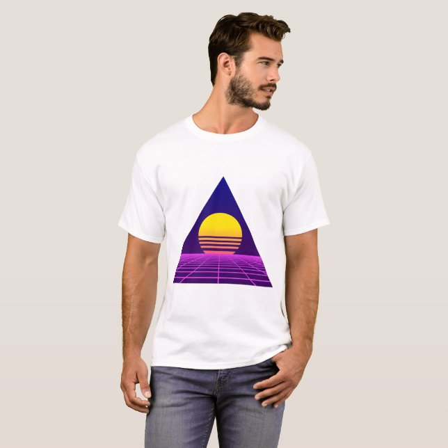 Vaporwave Entwurf 001 T-Shirt (Vorne ganz)