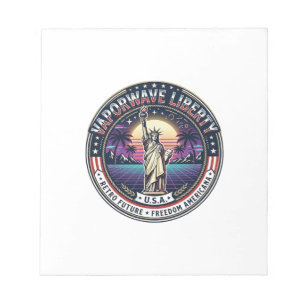 Vaporwave Freiheit Patriotisch Patriotisch Vaporwa Notizblock