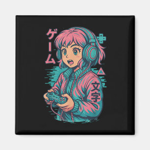 Vaporwave Gamer Girl Japanischer Art Anime Manga G Magnet