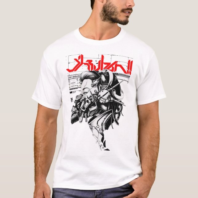 Vaporwave Gas Mask Urban Cyberpunk Style Girl  T-Shirt (Vorderseite)