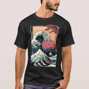 Vaporwave Glitch Ästhetische Große Welle von Kanag T-Shirt