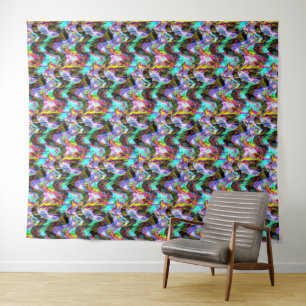 Vaporwave Glitch Stripe Wandteppich