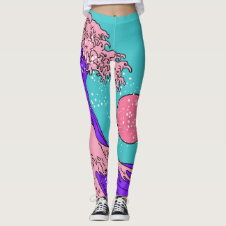 Vaporwave Great Wave: Stilvolle Ocean Art Leggings