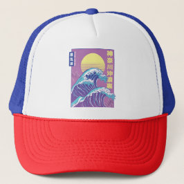 Vaporwave Kanagawa Truckerkappe