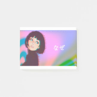 Vaporwave Kawaii Dampfwelle Japanisches Mädchen Post-it Klebezettel