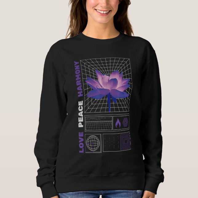 Vaporwave-Liebe , Frieden , Harmonie der japanisch Sweatshirt (Vorderseite)