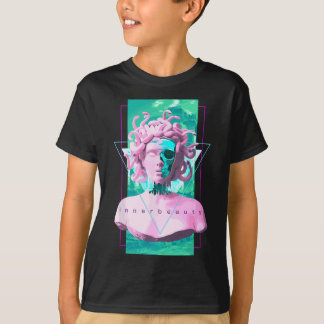 Vaporwave Medusa Statue mit Skull Ästhetik Kunst R T-Shirt