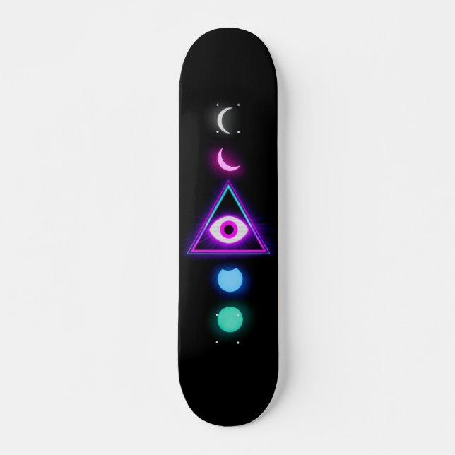 Vaporwave Moon Skateboard (Vorne)