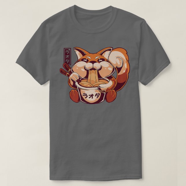 Vaporwave Niedlich Shiba Inu Kawaii Ramen Japanese T-Shirt (Design vorne)