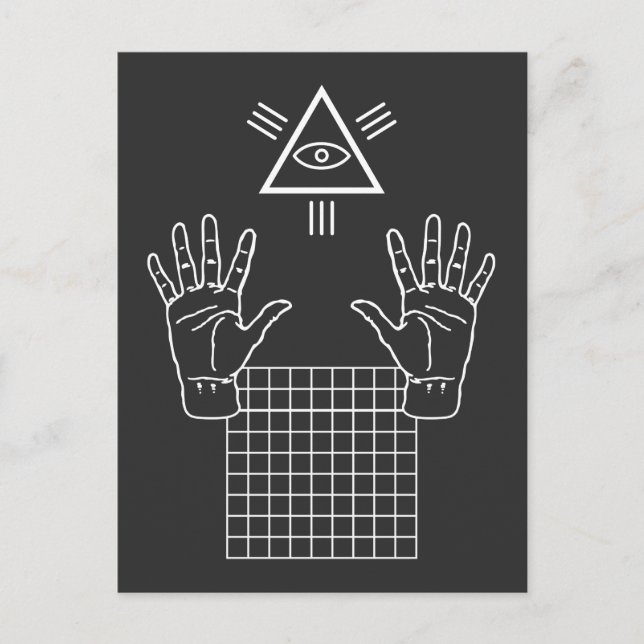 Vaporwave Occult Illuminati Geschenk Postkarte (Vorderseite)