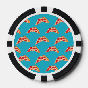 Vaporwave Pepperoni Käse Pizza Slice Fast Food Pokerchips