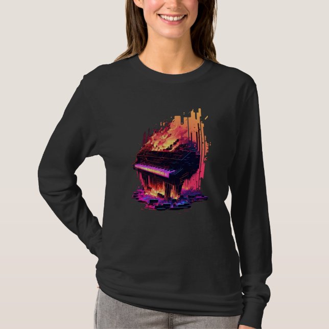 Vaporwave Piano T-Shirt (Vorderseite)