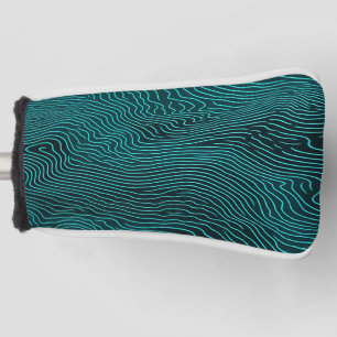 Vaporwave-Rippling-Muster für Aquamarine und dunke Golf Headcover