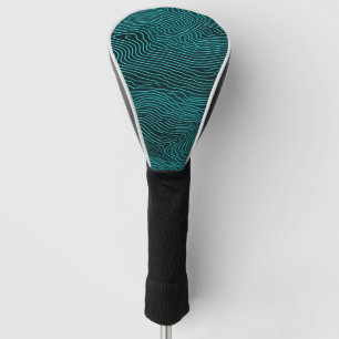 Vaporwave-Rippling-Muster für Aquamarine und dunke Golf Headcover