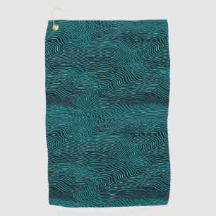Vaporwave-Rippling-Muster für Aquamarine und dunke Golfhandtuch