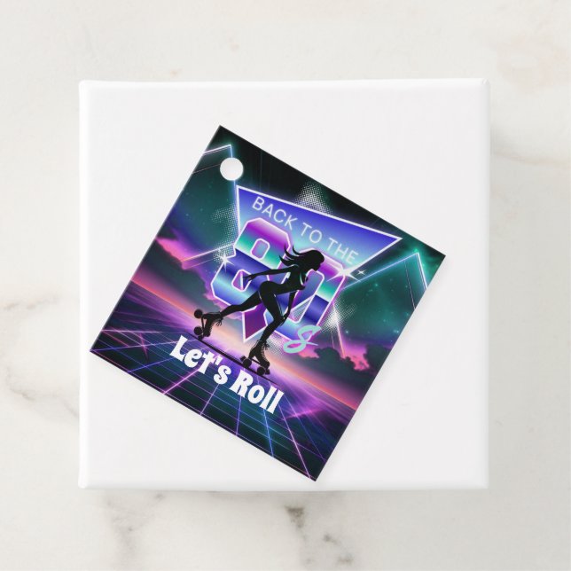 Vaporwave Roller Skate Geburtstagsparty Geschenkanhänger (Beispiel)
