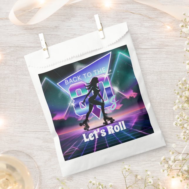 Vaporwave Roller Skate Geburtstagsparty Geschenktütchen (Ausgeschnitten)