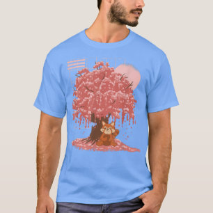 Vaporwave Roter Panda und Sakura Japanische Kirsch T-Shirt