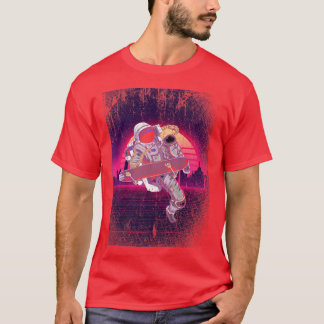 Vaporwave Skateboarder 80er Art Skateboard Astro T-Shirt
