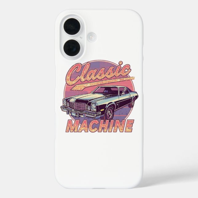 Vaporwave Style Classic Automobile iPhone 16 Hülle (Rückseite)