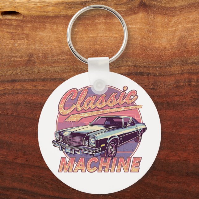 Vaporwave Style Classic Automobile Schlüsselanhänger (Vorderseite)
