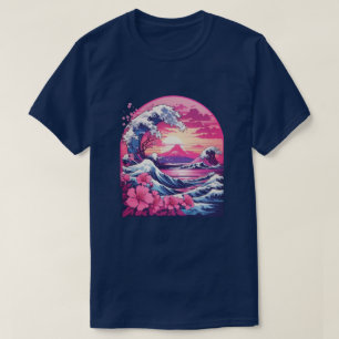Vaporwave Synthwave 80er Jahre Japan Great Wave T-Shirt
