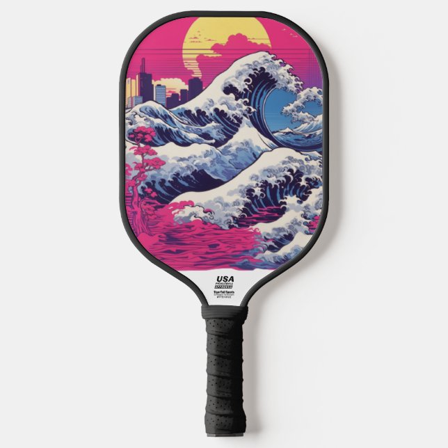 Vaporwave Synthwave Japan der 80er Jahre - witzig Pickleball Schläger (Vorderseite)