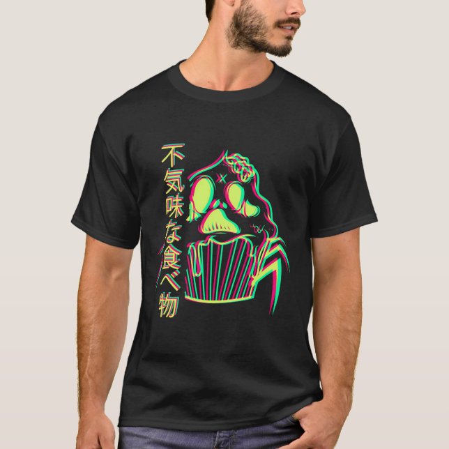 Vaporwave Synthwave Retrowave Otaku Creepy Food Cu T-Shirt (Vorderseite)