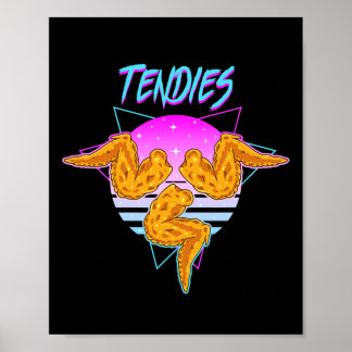 Vaporwave Tendies Chicken Tenders Japanische Kanji Poster