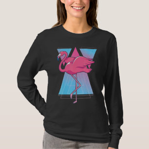 Vaporwave Tropical Bird Exotic Animal Pink Fla der T-Shirt