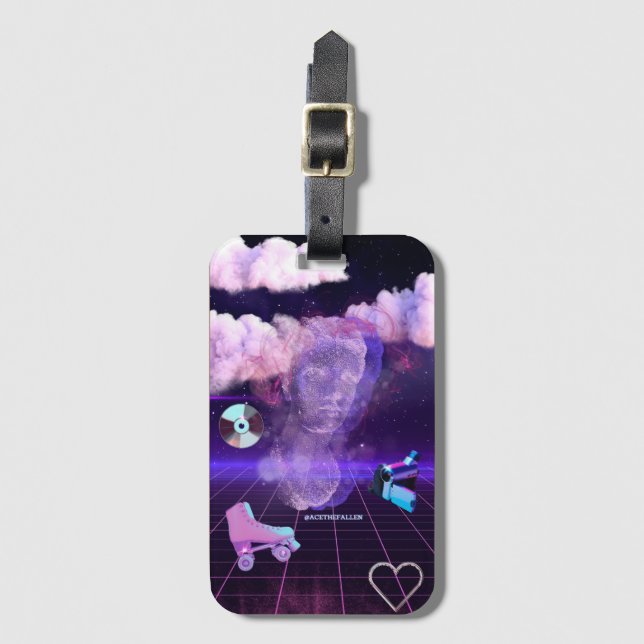 Vaporwave Vibes Gepäckanhänger (Vorderseite Vertikal)