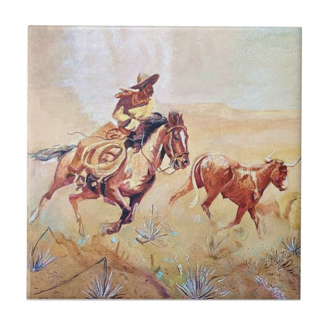 Vaquero Painting von Eward Borein Fliese (Vorderseite)