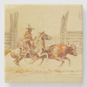 Vaquero und Stier von Edward Borein Steinuntersetzer
