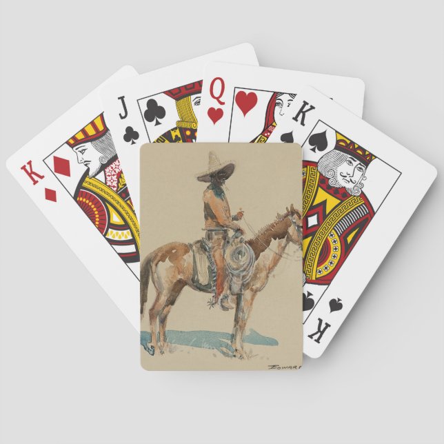 "Vaquero" Western Kunst, Dichtung und Musik Spielkarten (Rückseite)
