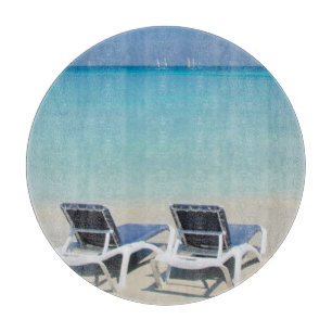 Varadero, Kuba. Sand- und Strandliegen Schneidebrett