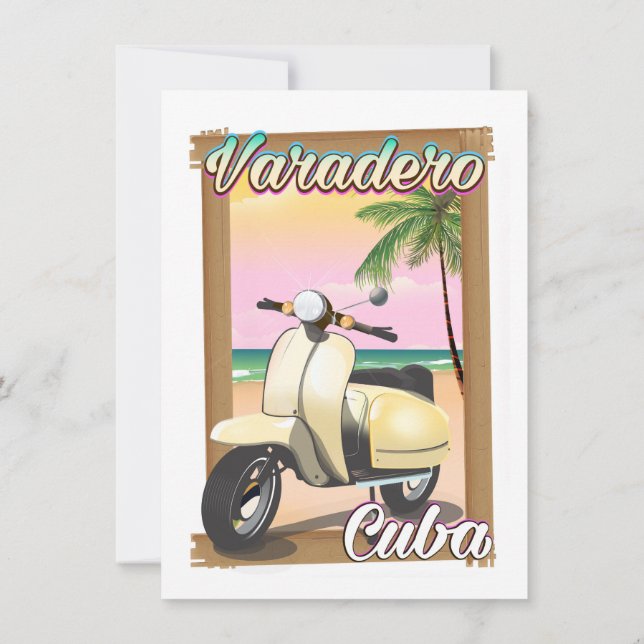 Varadero Kuba Vintage Rollerposter Einladung (Rückseite)