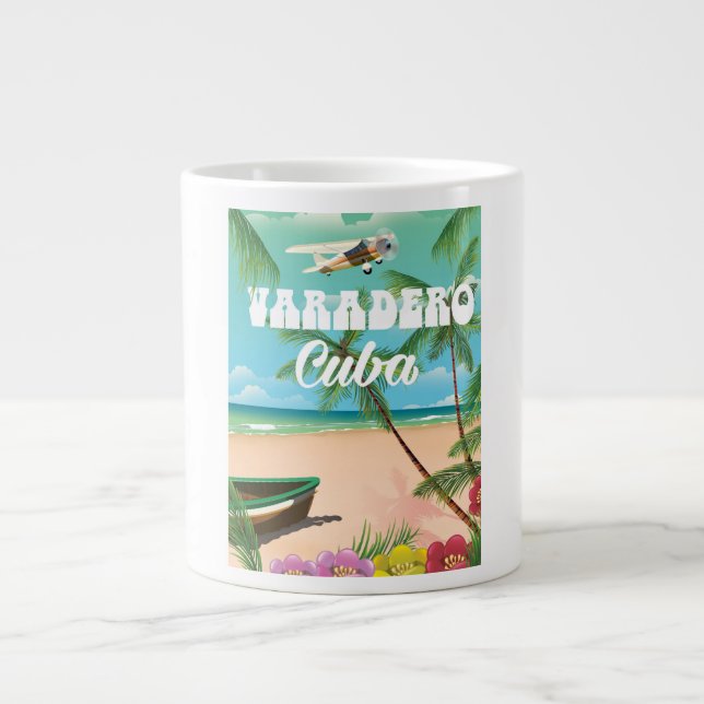 Varadero kubanisches Strandurlaub-Poster Jumbo-Tasse (Vorderseite)