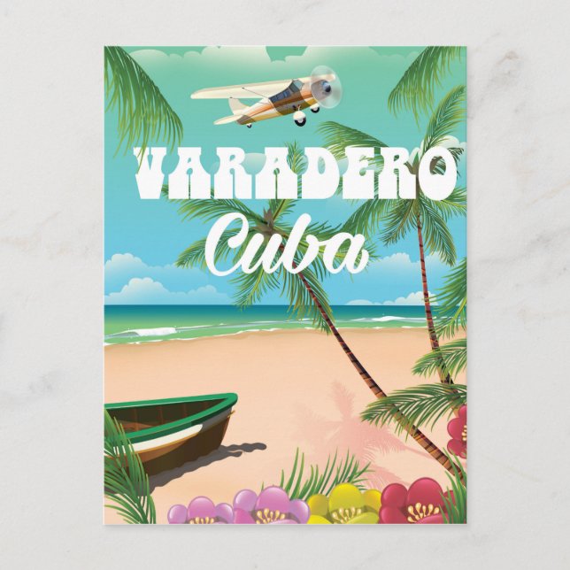 Varadero kubanisches Strandurlaub-Poster Postkarte (Vorderseite)