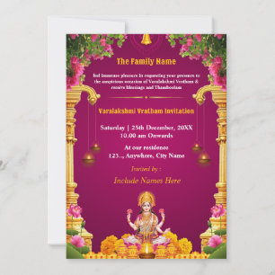 Varalakshmi Vratham Einladungskarte