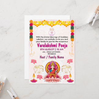 Varalakshmi Vratham Invitation Card | Pooja Einladung