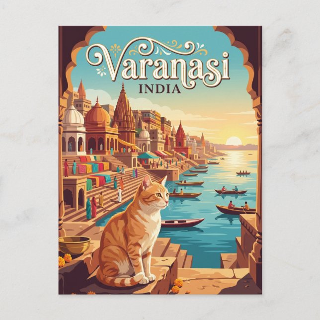 Varanasi Indien Postkarte (Vorderseite)