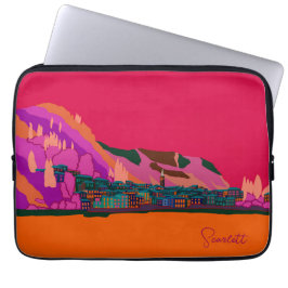 Varenna at Night Como Italien Illustration Travel Laptopschutzhülle