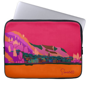 Varenna at Night Como Italien Illustration Travel Laptopschutzhülle